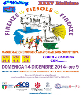 35a edizione ''Firenze-Fiesole-Firenze'', manifestazione podistica internazionale amatoriale