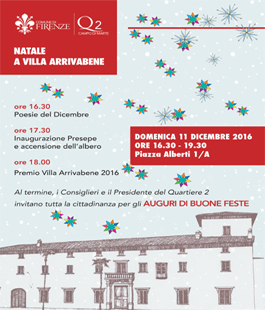''Natale a Villa Arrivabene - Q2'': lettura di poesie ed inaugurazione del presepe