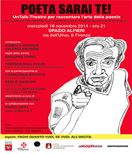 ''Poeta sarai te!'', un progetto per promuovere l'esperienza poetica allo Spazio Alfieri di Firenze