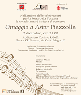 Omaggio ad Astor Piazzolla: concerto dell'Orchestra di Toscana Classica