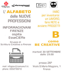 ''L'alfabeto delle nuove professioni'', incontro con il gruppo di ''Scrittura Creativa Firenze''