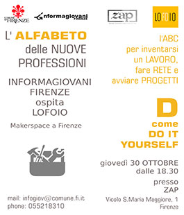 ''L'alfabeto delle nuove professioni'', incontro con Lofoio all'Informagiovani Firenze