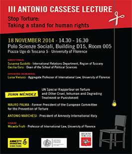 Incontro - III Antonio Cassese Lecture: ''Stop torture: taking a stand for human rights''