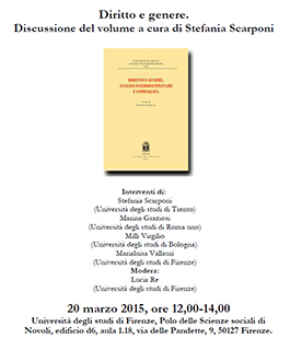 Seminario: ''Diritto e genere. Discussione del volume a cura di Stefania Scarponi''