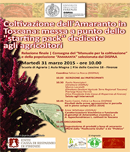 Convegno: ''Coltivazione dell'Amaranto in Toscana'' alla Scuola di Agraria