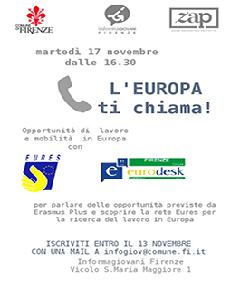 ''L'Europa ti chiama!'', incontro sulla mobilità all'Informagiovani Firenze