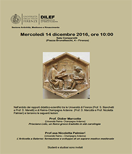 Università di Firenze: lezioni di Didier Marcotte e Nicoletta Palmieri