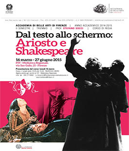 Ciclo di 12 lezioni ''Dal testo allo schermo: Ariosto e Shakespeare'' alla Mediateca FST